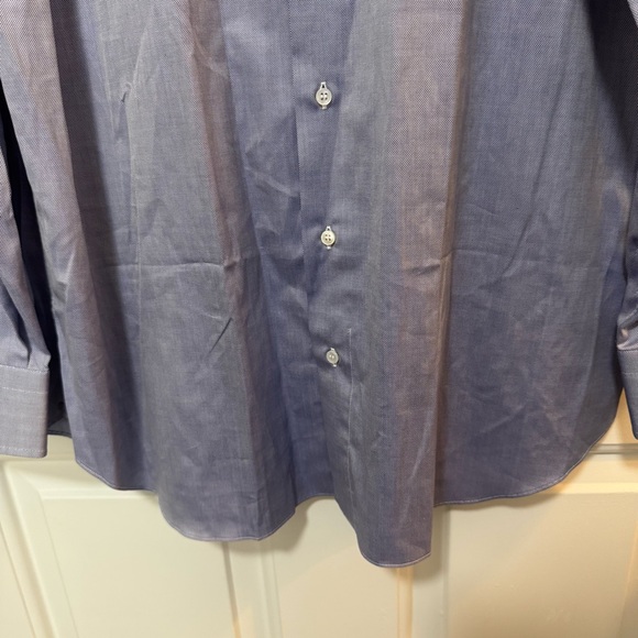 Brioni Long-sleeve Dress Shirt Blue Cotton Made In Italy Men’s Size 44 17 1/2 - Picture 2 of 8